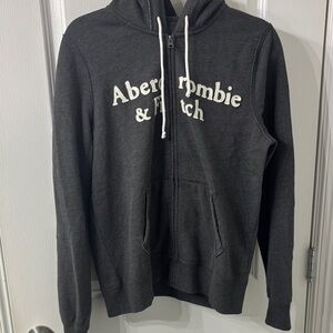 Abercrombie & Fitch Charcoal Zip-Up Gray Comfy Vintage Y2K Women’s Hoodie NWOT